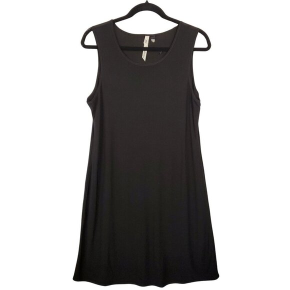NWOT NY Collection Womens Dress M Black Minimalist Sleek Modern Sophisticated - Picture 1 of 8